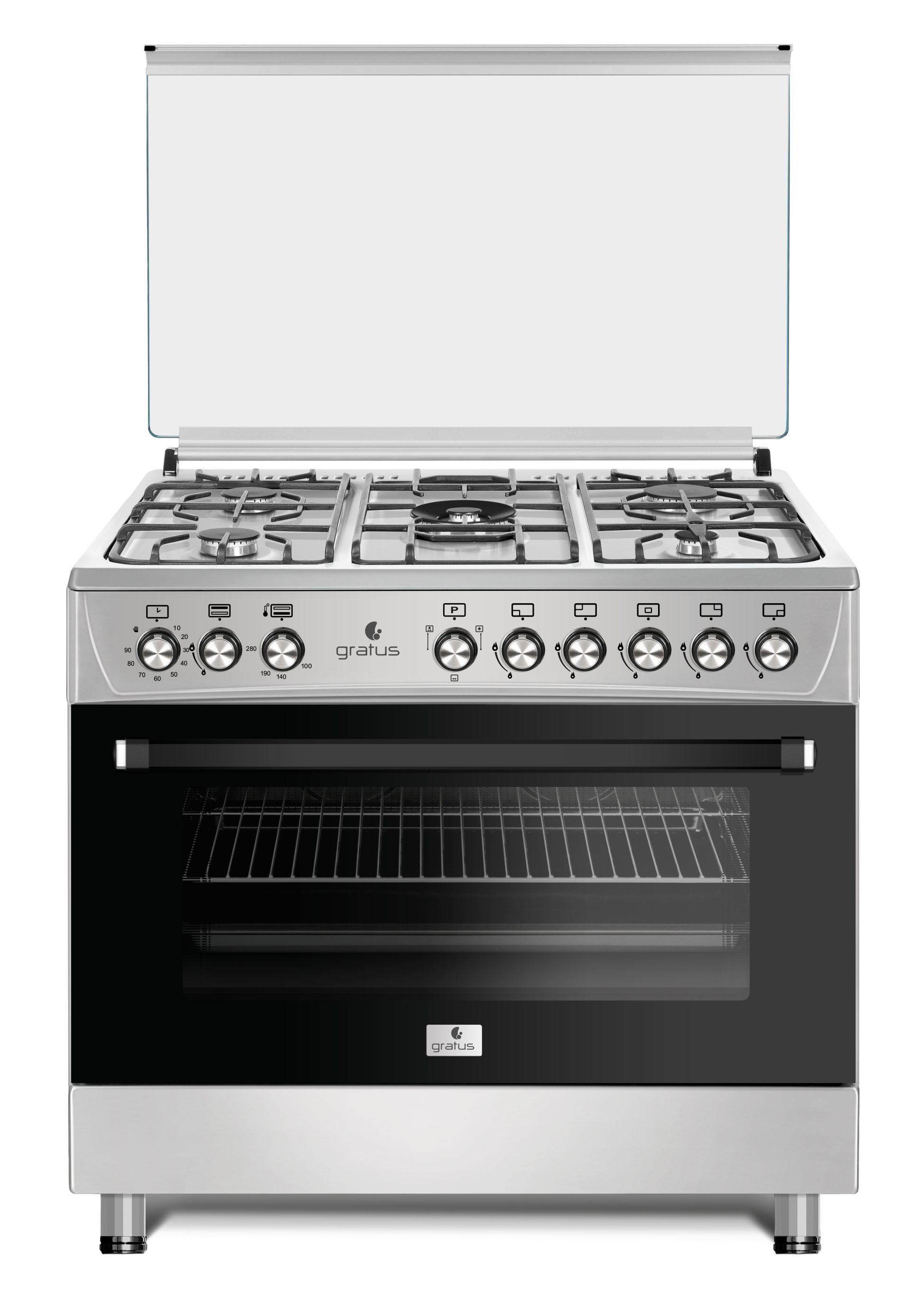 Gratus 90×60 cm Full Safety Free Standing Gas Cooker with 5 Euro Burners – GGR952FSS2