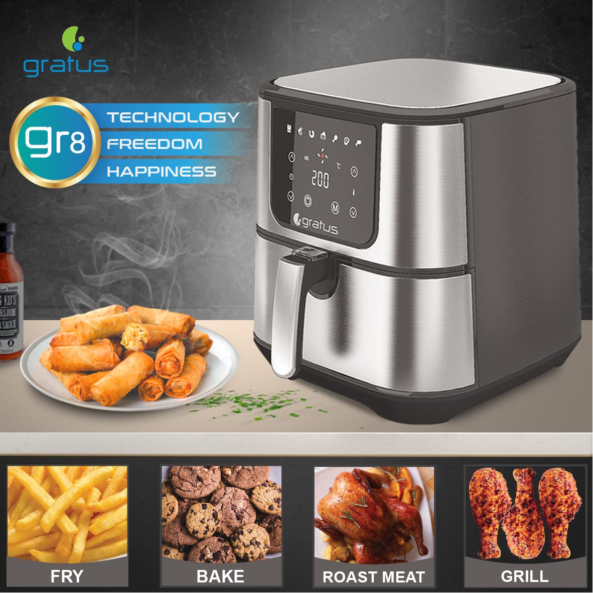 Gratus Digital 5.5L Air Fryer image 7