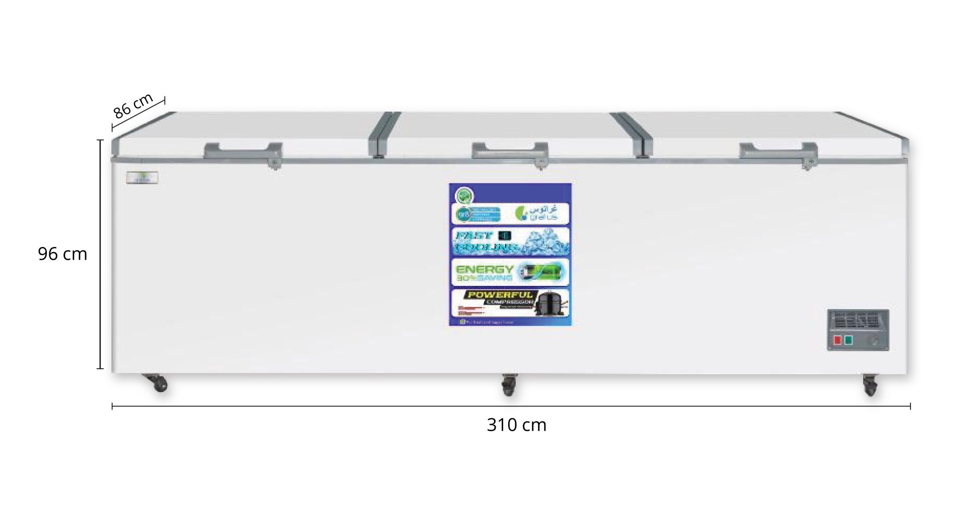 Gratus 1400 L - Super-Quiet Tropicalized Jumbo Chest Freezer with Three doors image 4