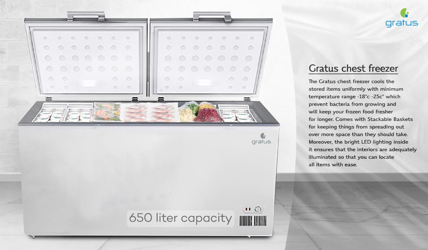Gratus 650L Tropicalized Chest Freezer with 2 Doors image 9