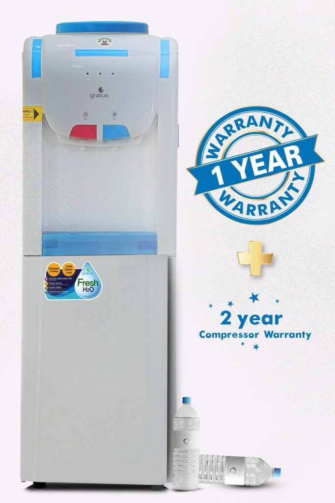 Gratus Top Loading Floor Standing Hot & Cold Water Dispenser with Refrigerator | 2 Tap | 1-Year Full & 2-Year Compressor Warranty | GWD500VIFSW image 5