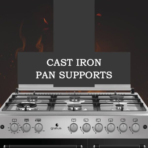 Gratus 90×60 cm 6 Burner Free Standing Gas Cooker with Gas Oven & Grill – GGR961FRTX image 6