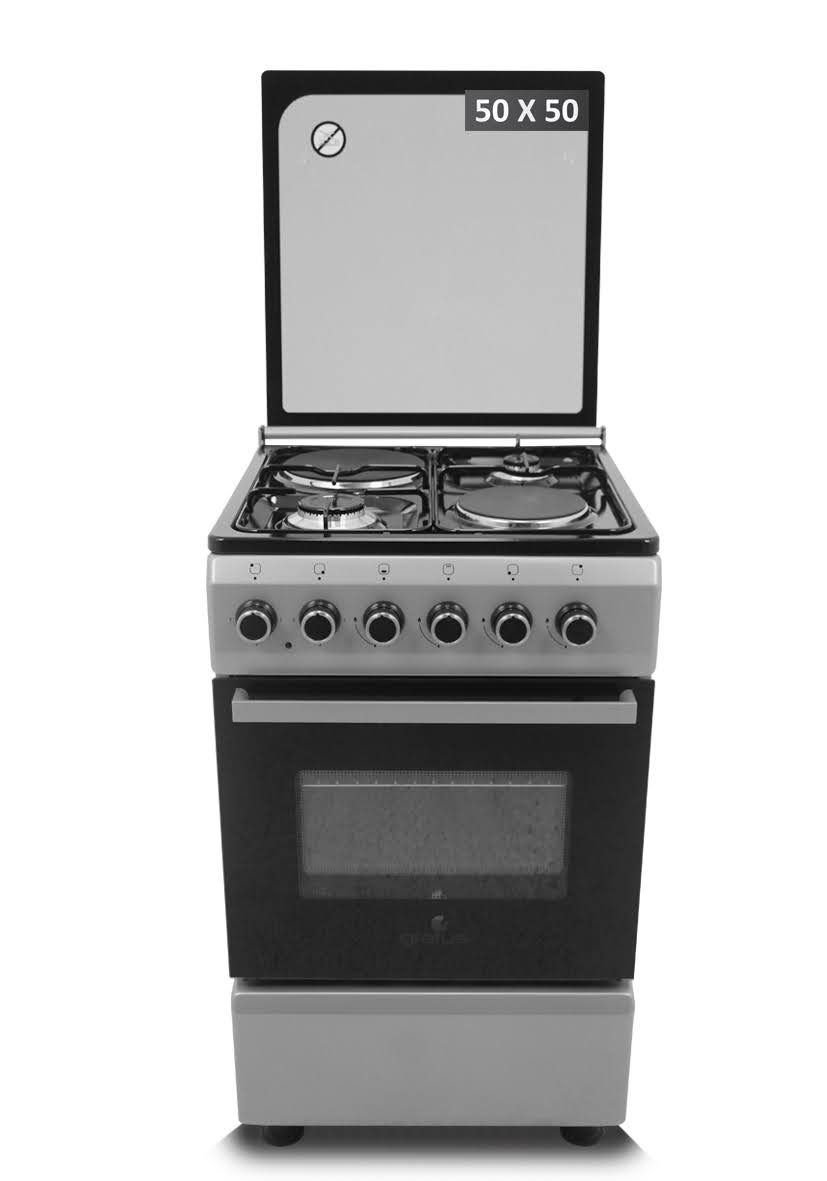 Gratus 50x50 Full Gas Cooker with 2 Burners & 2 Hot Plates | CRH522KTSS1