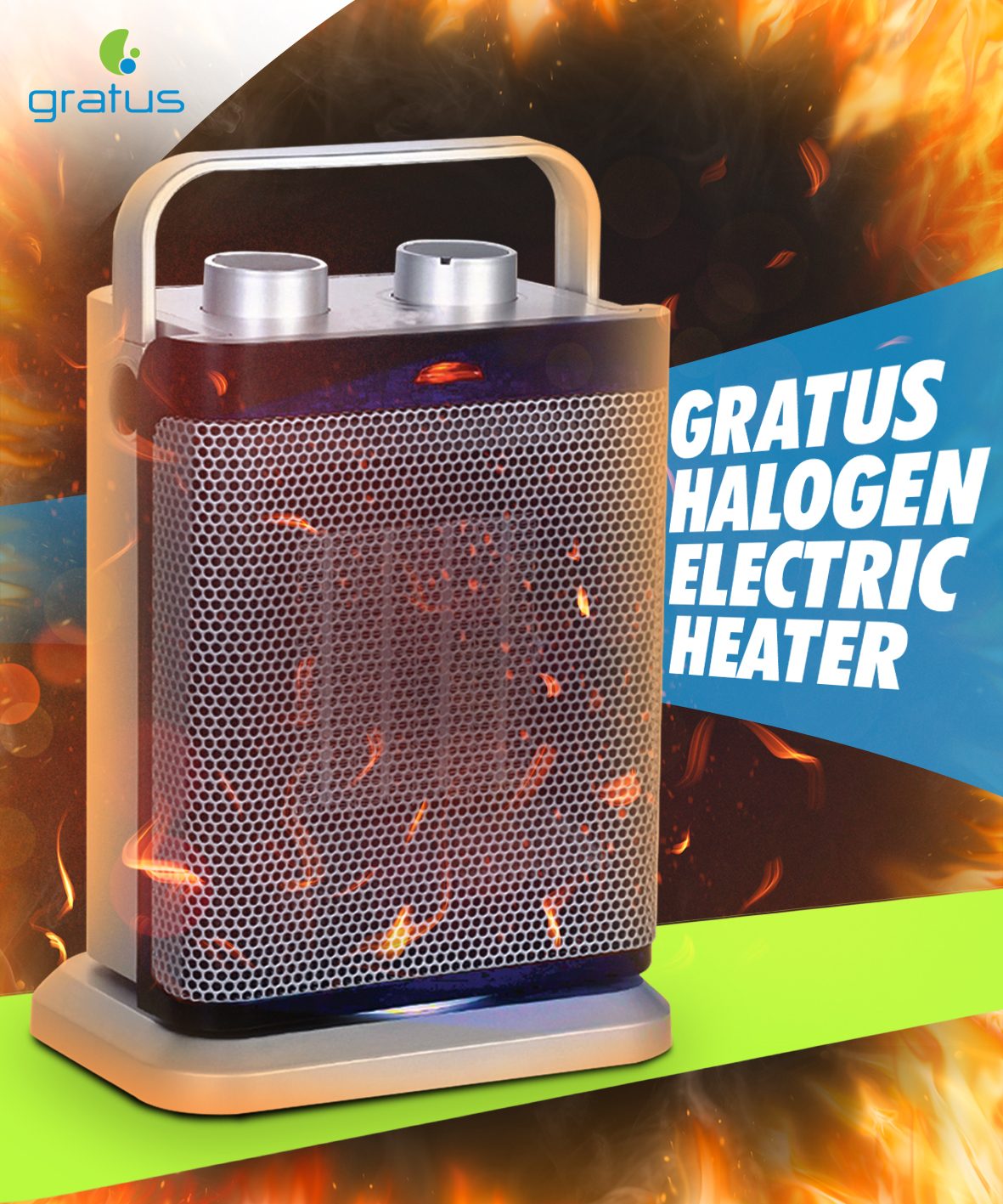 Gratus Halogen Electric Heater – GPFH1802TC product detail image