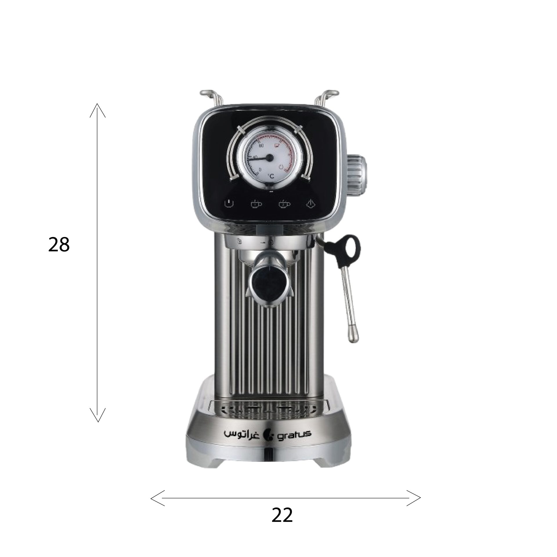 Gratus 1350W Espresso Coffee Maker | 20-Bar Italian ULKA Pump | 1.8L Water Tank | GCM818EXFS image 4