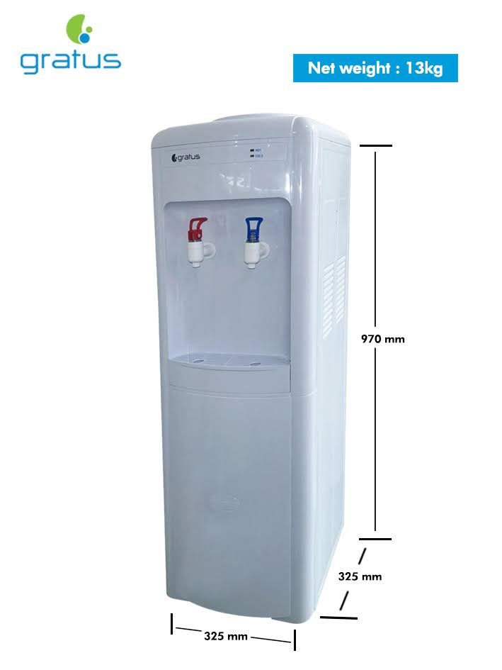 Gratus Hot & Cold 2 Tap Floor Standing Top Loading Water Dispenser with Cabinet | Compressor Cooling | 1-Year Full & 2-Year Compressor Warranty | GWD102AWDX image 6
