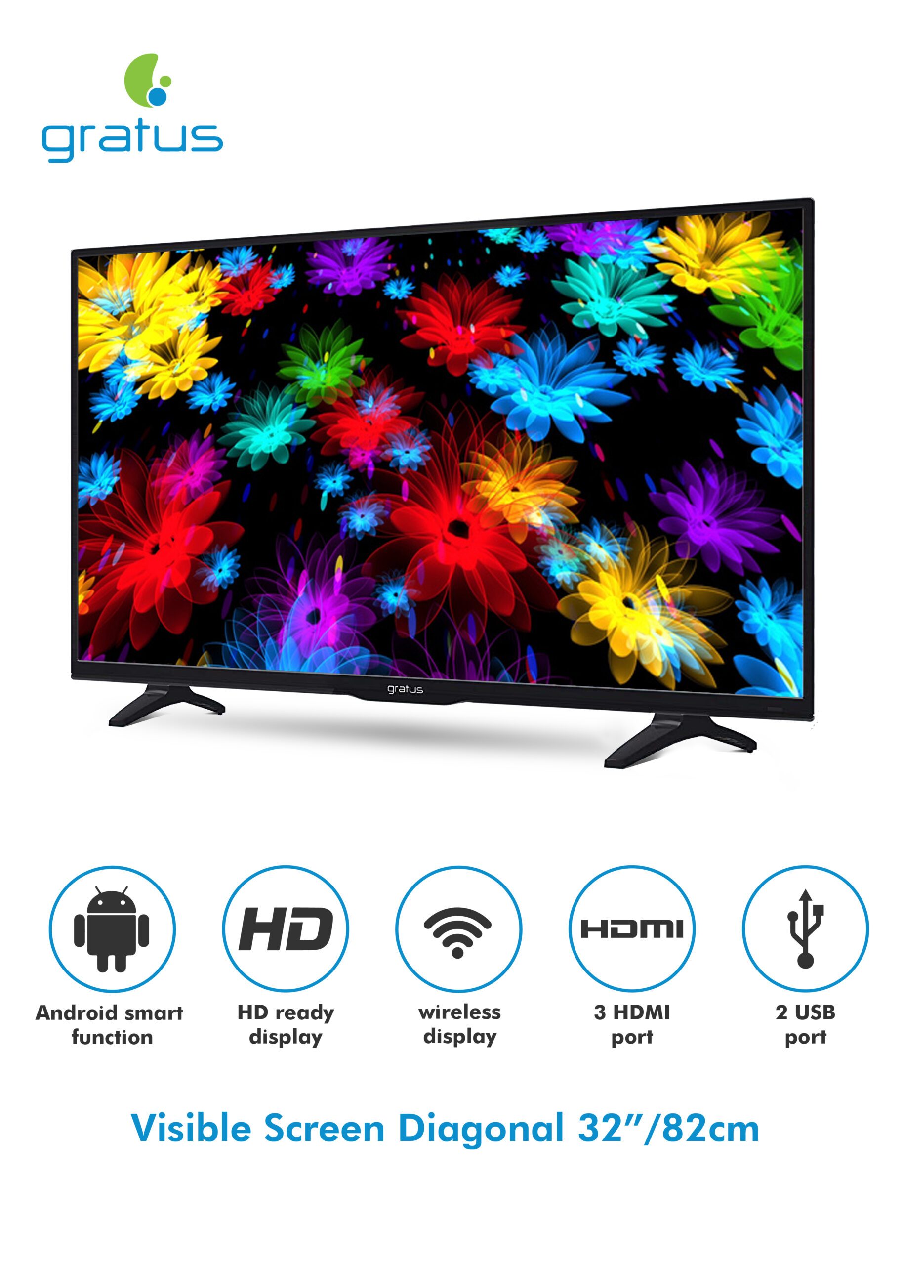 Gratus 42" Full HD Smart LED TV with Android 9.0 image 2