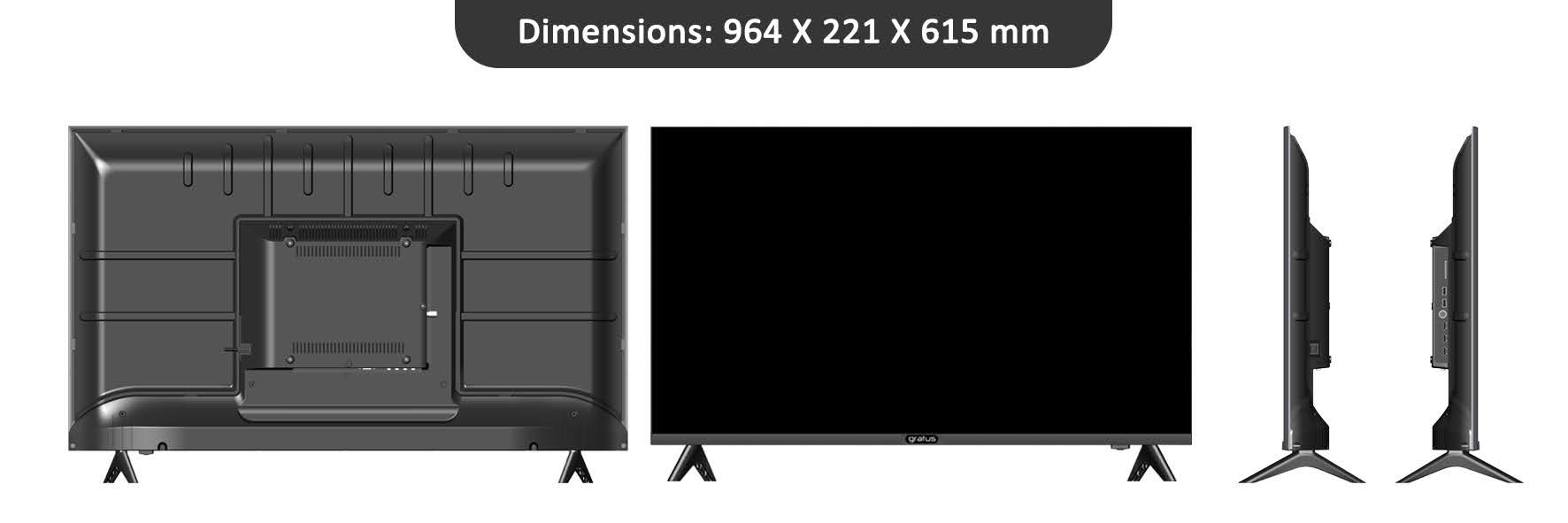 Gratus 43" Edgeless Full HD Smart LED TV with Android 11 image 4