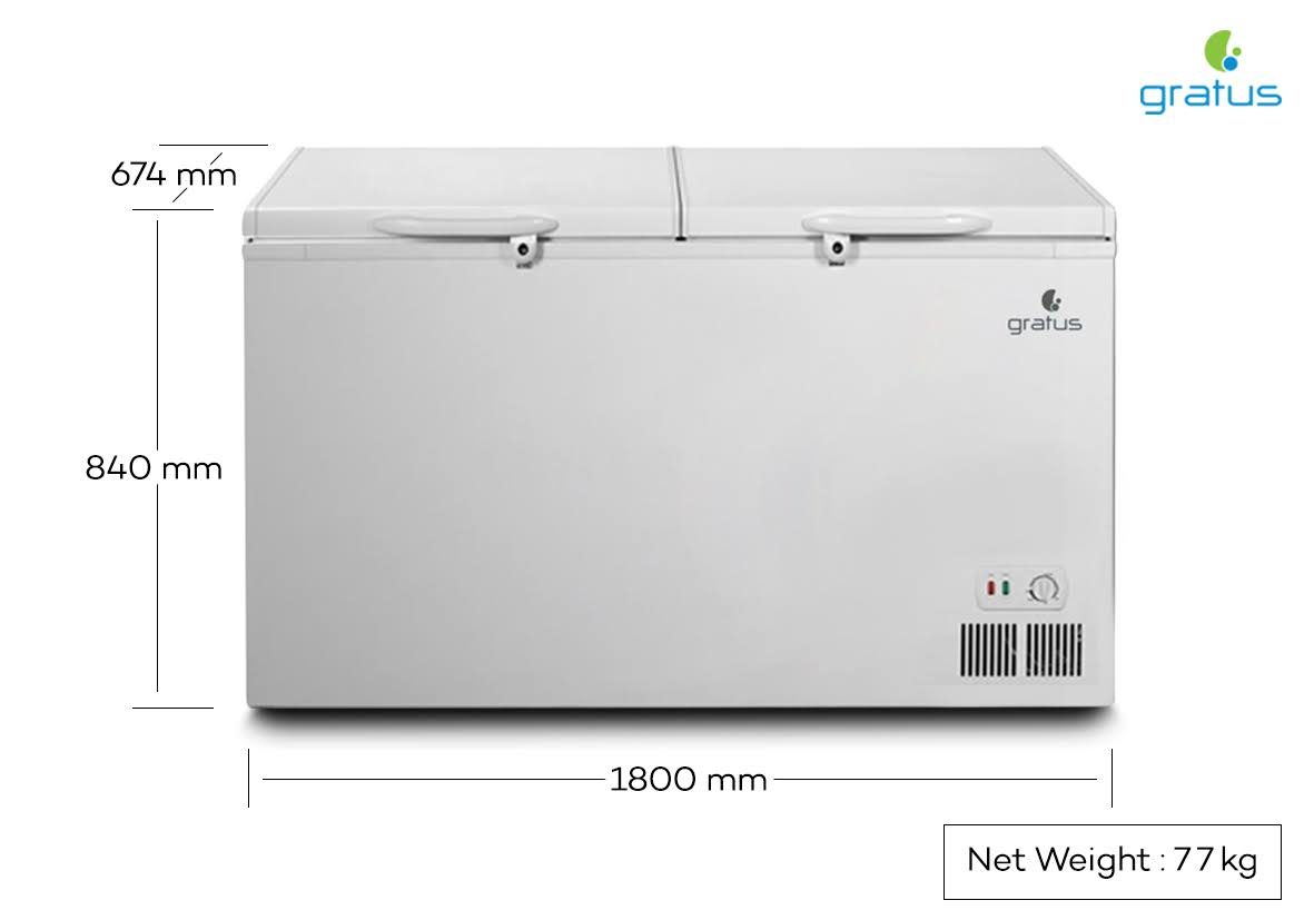 Gratus 650L Tropicalized Chest Freezer with 2 Doors image 8
