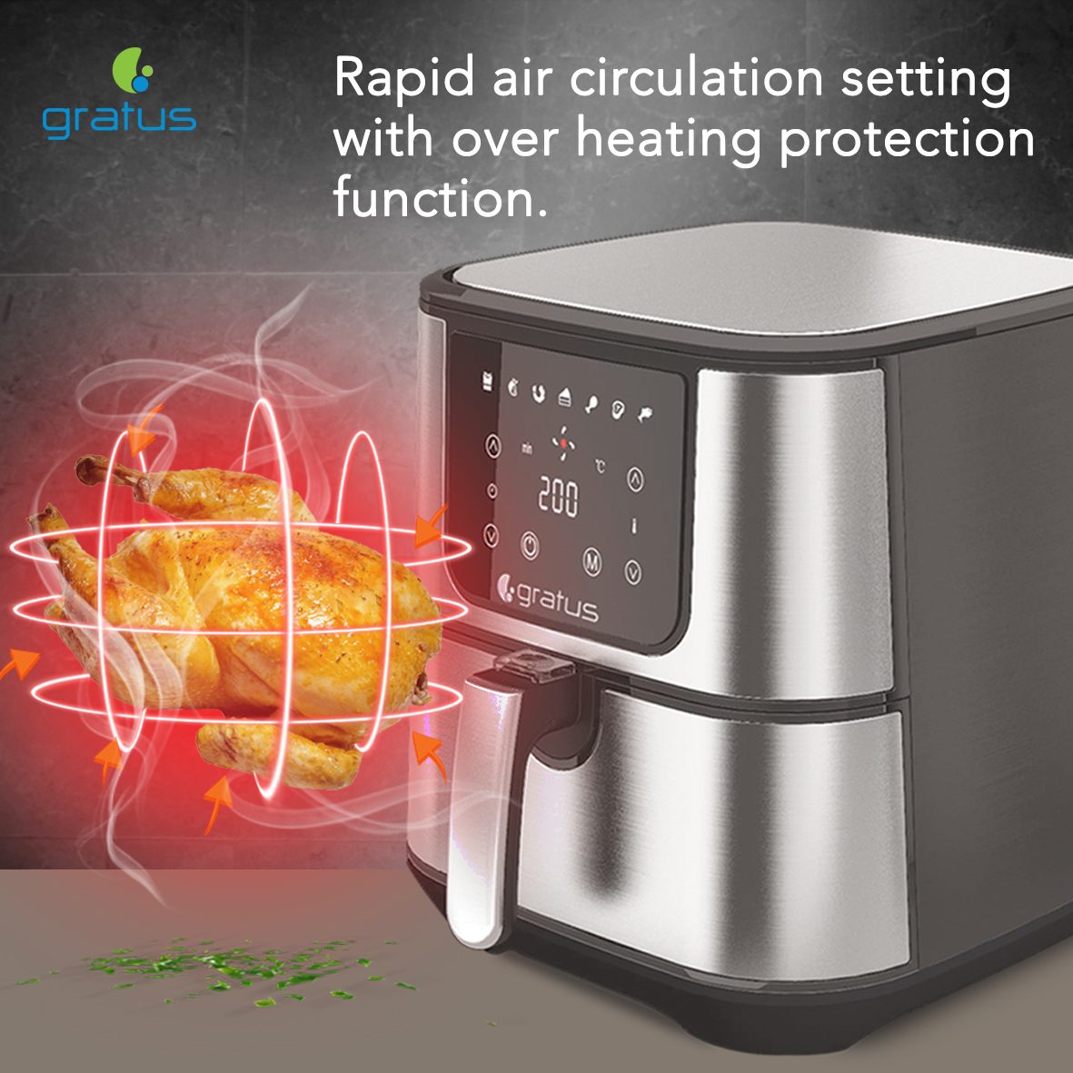 Gratus Digital 5.5L Air Fryer image 4