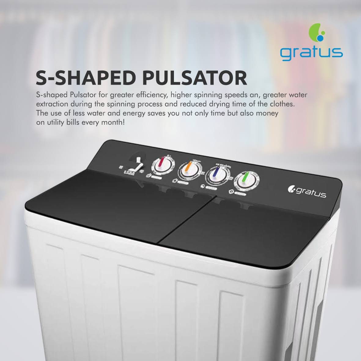 Gratus 20 KG Giant Series Top Load Semi-Automatic Washing Machine – GSW20KCDX1 image 6