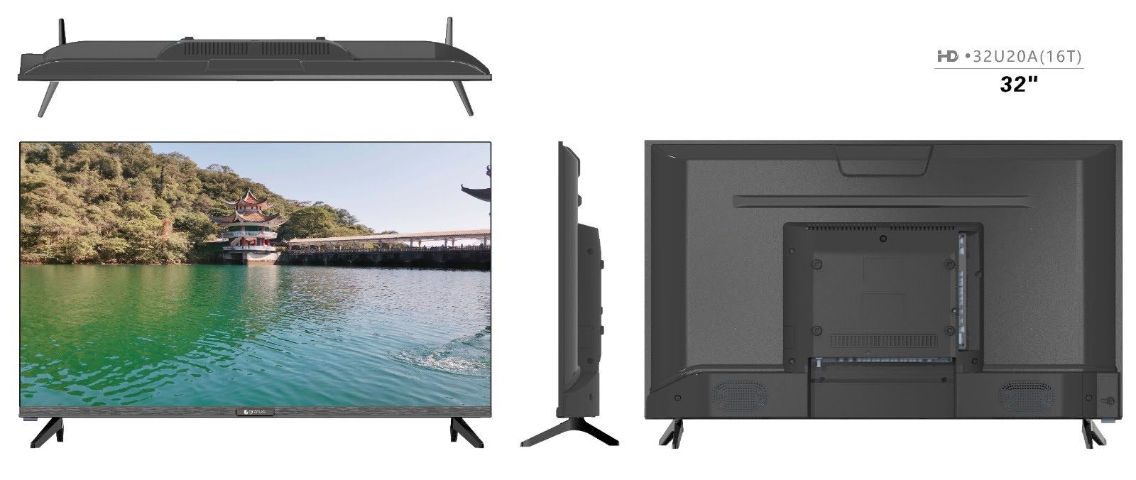 Gratus 32" HD Ready Edgeless Smart Android TV with Built-in DVB-T2/S2 Receiver image 3