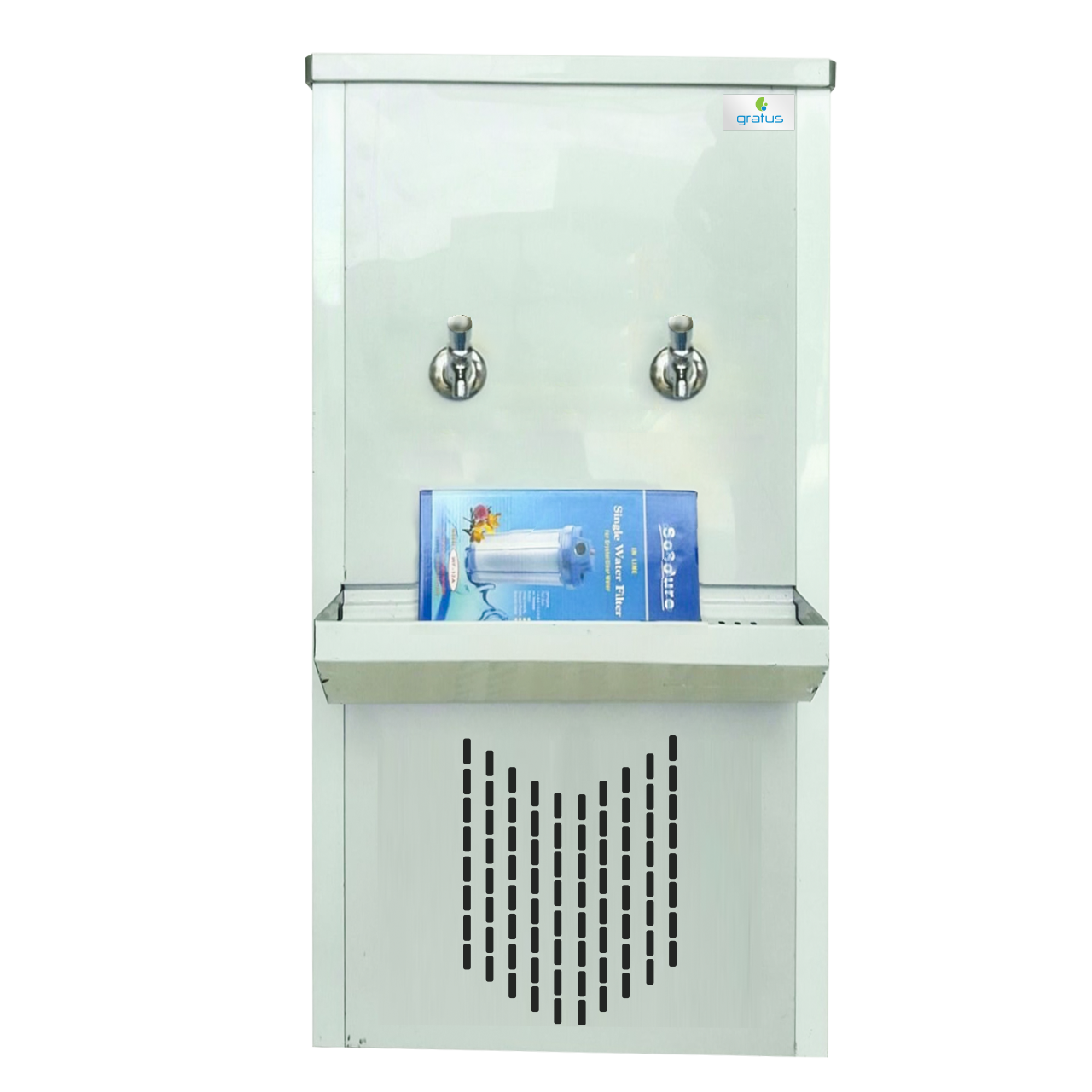 Gratus 30 Gallon Commercial Water Cooler with 2 Taps | Stainless Steel | GSD33T2 - Water Cooler by Gratus