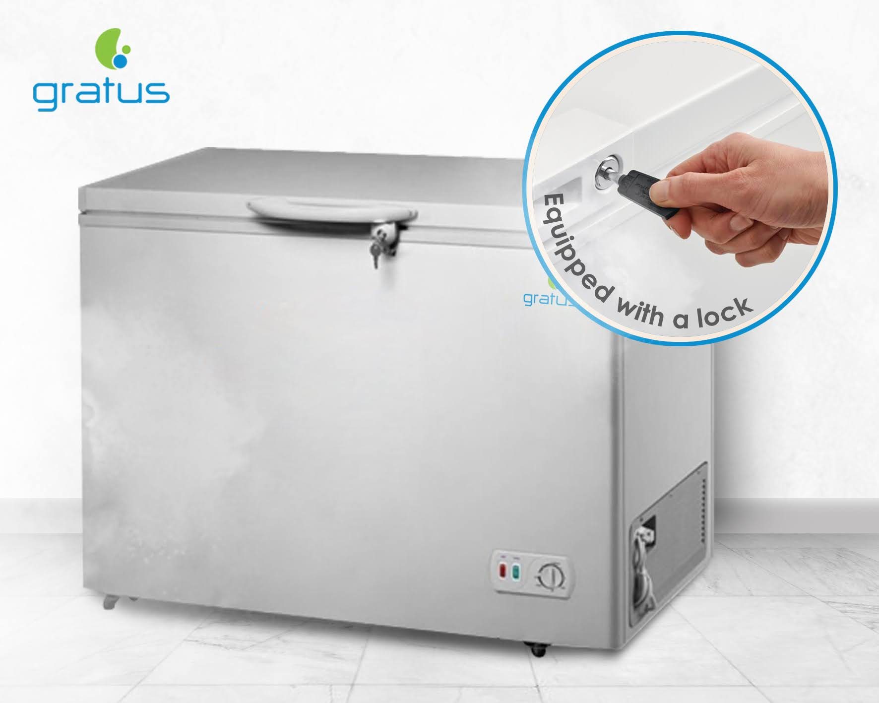 Gratus 350L Tropicalized Chest Freezer with Internal LED image 4
