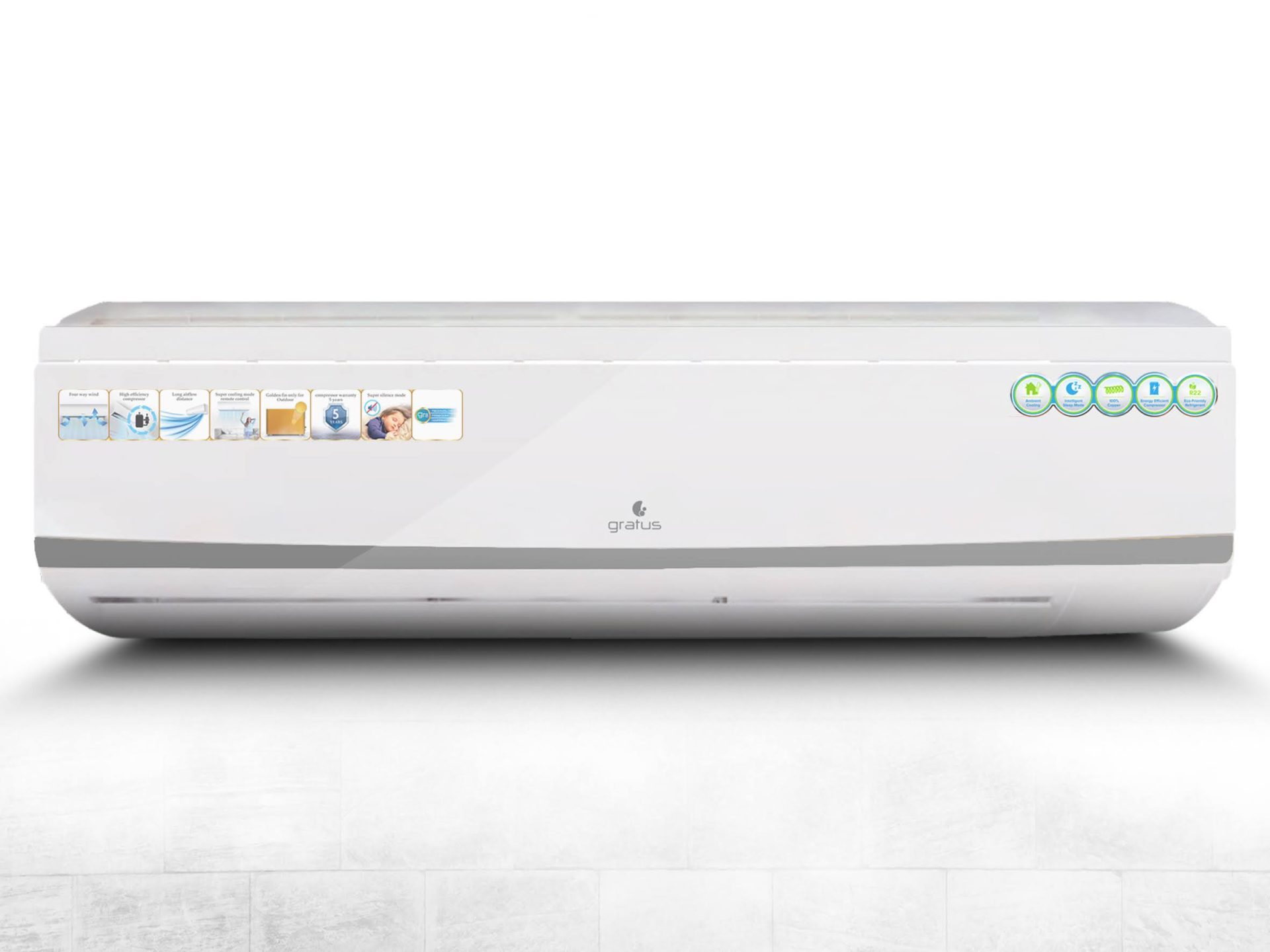Gratus 36000 BTU 3 Ton Split Air Conditioner | Heavy-Duty Piston Compressor | R410A Refrigerant | GSACP36VX1 - Air Conditioner by Gratus