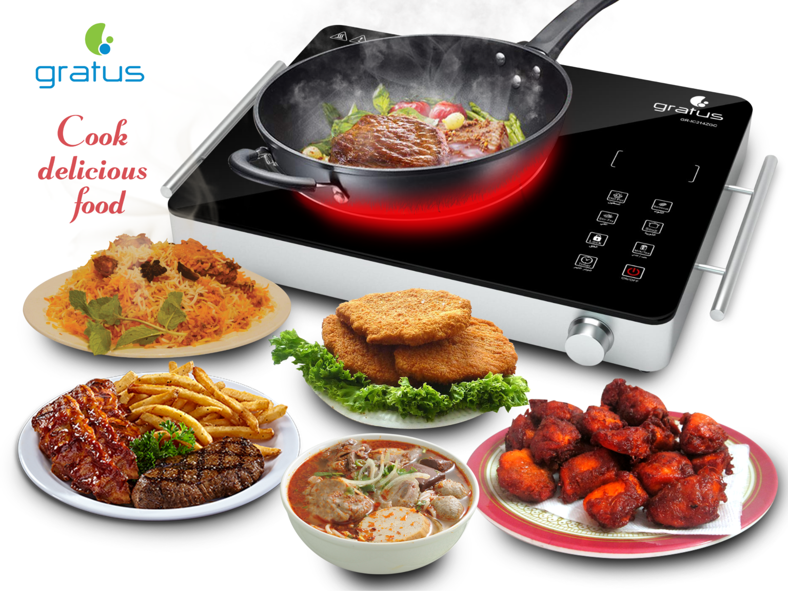 Gratus 2200 Watts Infrared Electric Cooker with Handle image 4