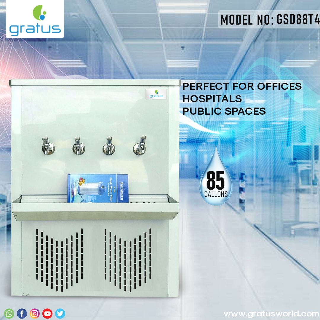 Gratus 4 Taps 85 Gallons Commercial Stainless Steel Water Cooler | GSD88T4 image 4