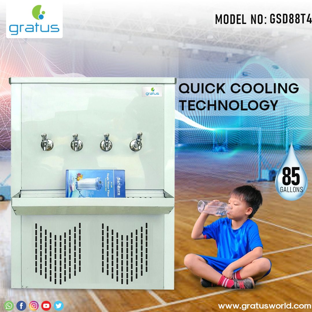 Gratus 4 Taps 85 Gallons Commercial Stainless Steel Water Cooler | GSD88T4 image 3