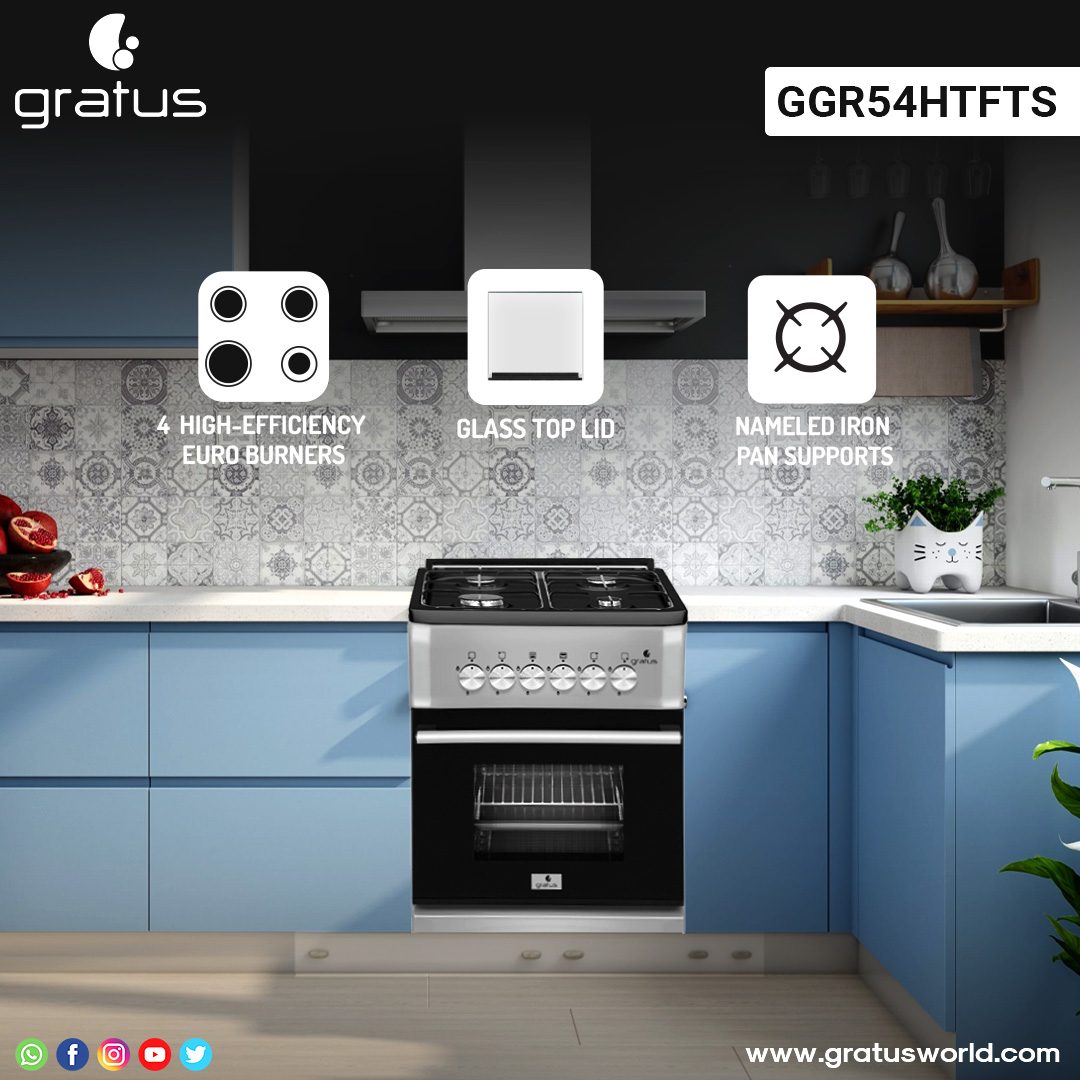Gratus 50×50 Freestanding Cooker with 2 Gas Burners image 4