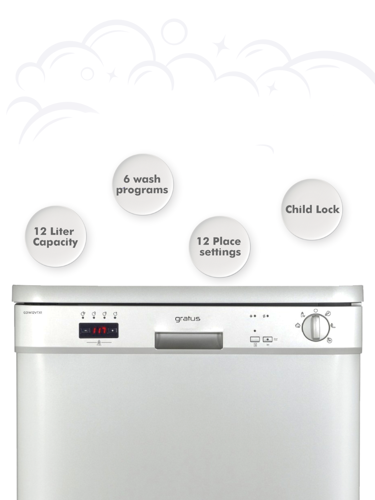 Gratus 12 Place Setting Free Standing Dishwasher image 3