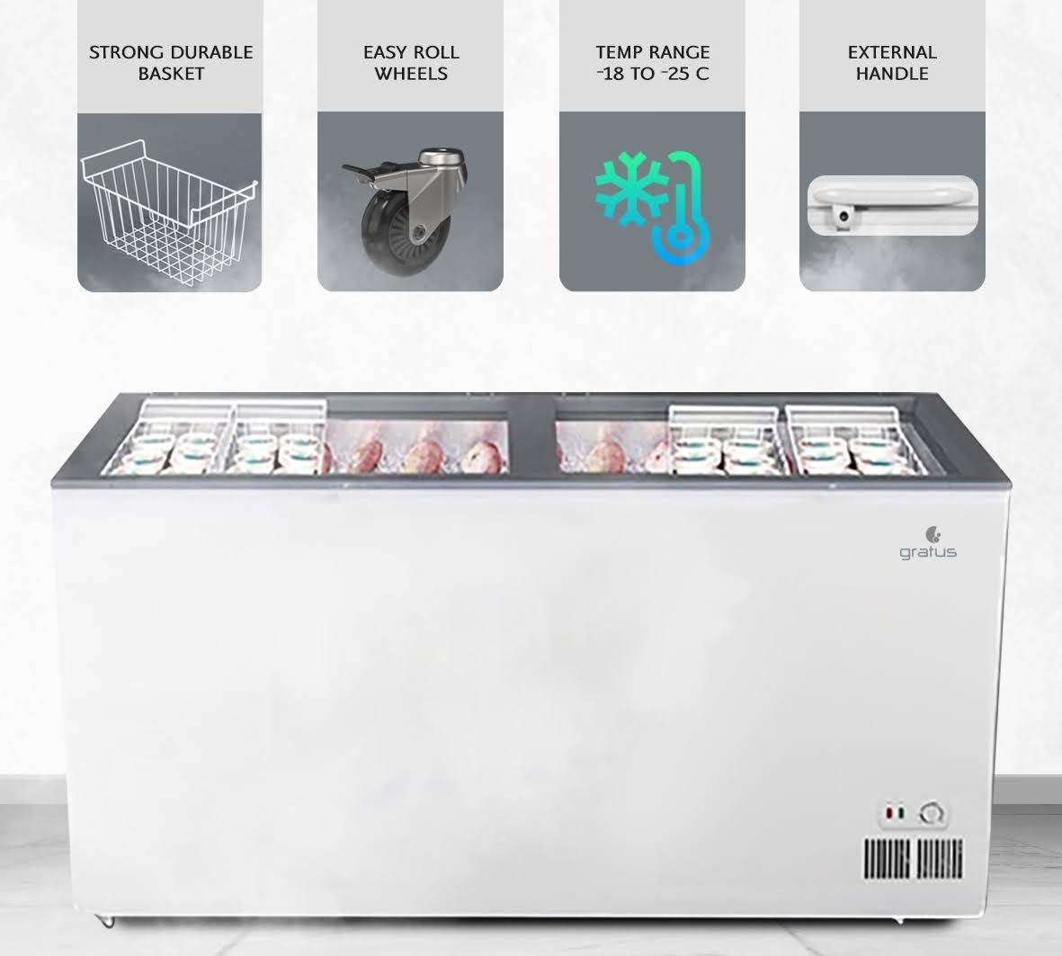 Gratus 650L Tropicalized Chest Freezer with 2 Doors image 7