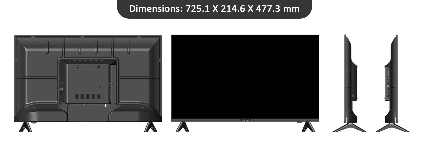 Gratus 32" Edgeless HD Smart LED TV with Android 11 image 4