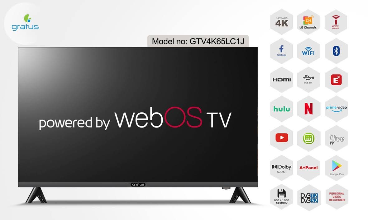 Gratus 65" WebOS Powered 4K Edgeless UHD Smart LED TV with ThinQ AI image 8