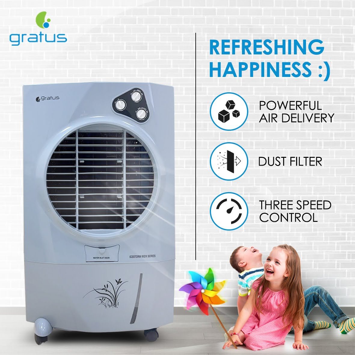 Gratus IceStorm80DX 80L Evaporative Air Cooler with Ice Chamber image 3