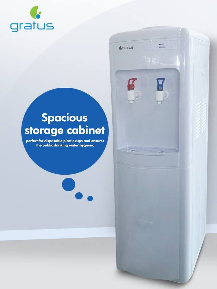 Gratus Hot & Cold 2 Tap Floor Standing Top Loading Water Dispenser with Cabinet | Compressor Cooling | 1-Year Full & 2-Year Compressor Warranty | GWD102AWDX image 4