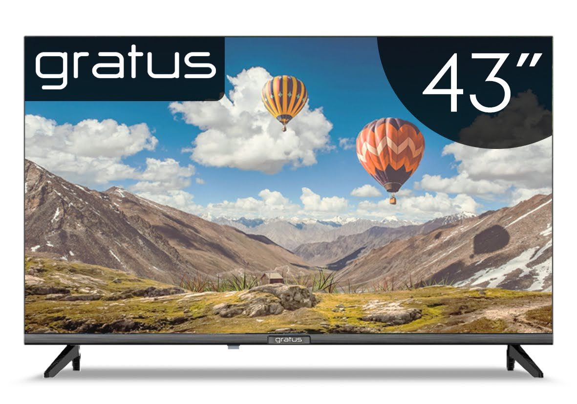 Gratus 43" Full HD Edgeless Smart Android TV with Built-in DVB-T2/S2 Receiver - Television by Gratus
