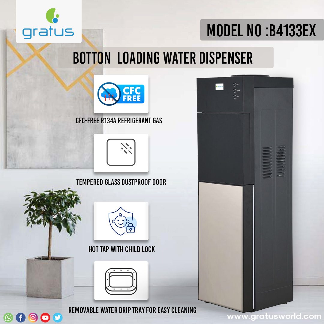 Gratus Bottom Loading Floor Standing Water Dispenser with Refrigerator | Hot image 5