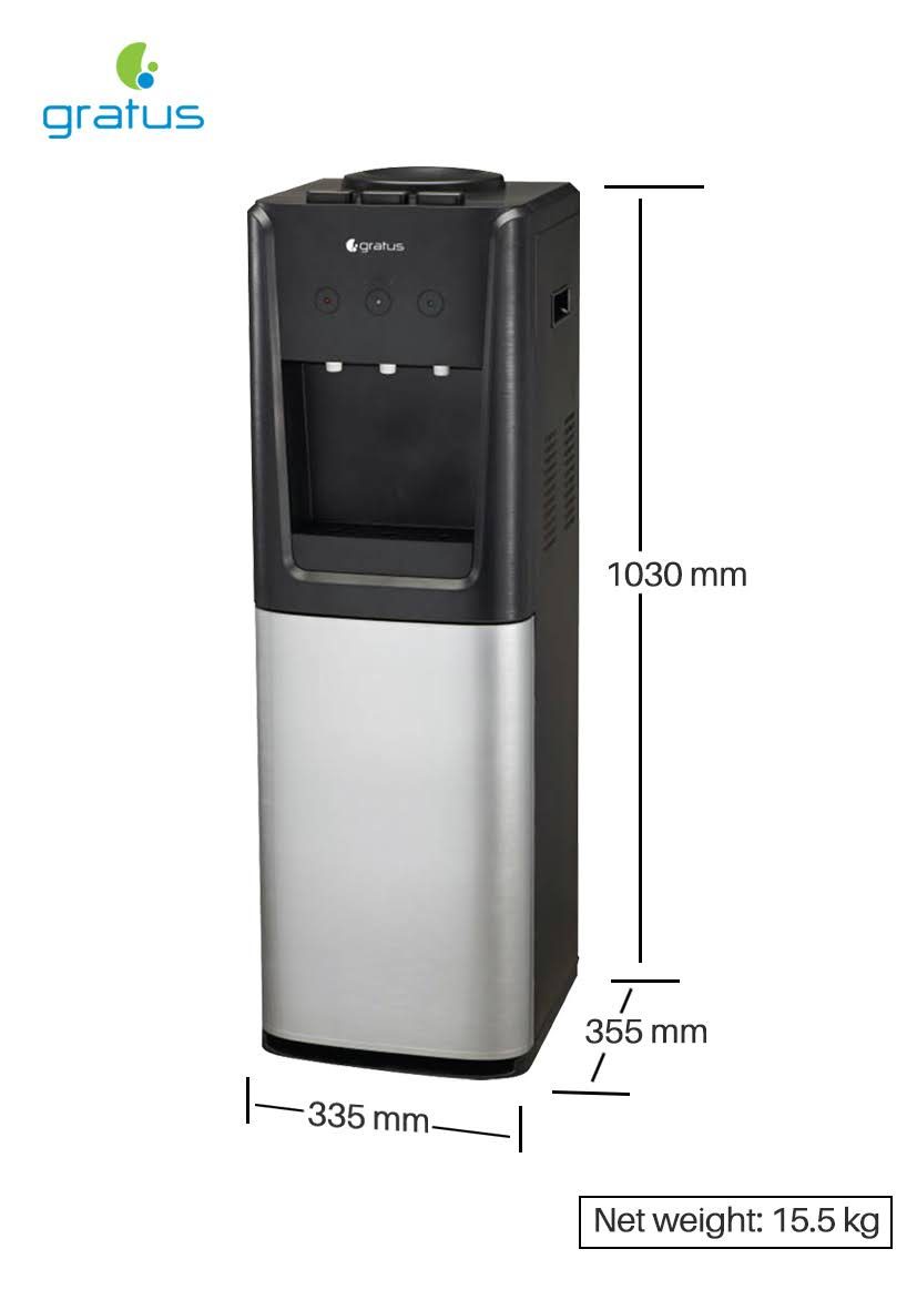 Gratus Hot & Cold 3 Tap Floor Standing Top Loading Water Dispenser with Inbuilt Cabinet | Hot image 6