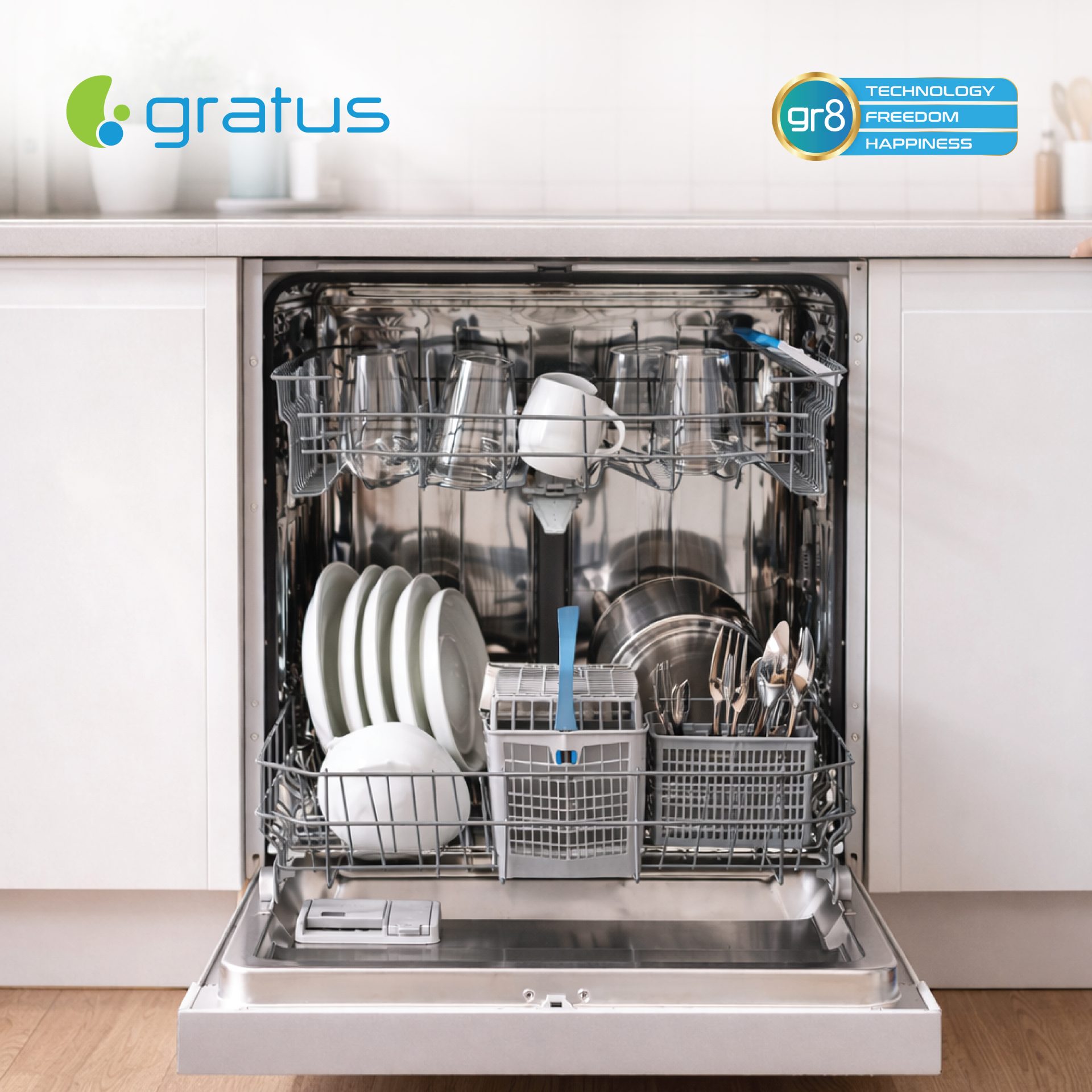 Gratus 13 Place Setting Dishwasher | 7 Programs | Energy Efficient | Inox | GDW1302VTX1 image 3