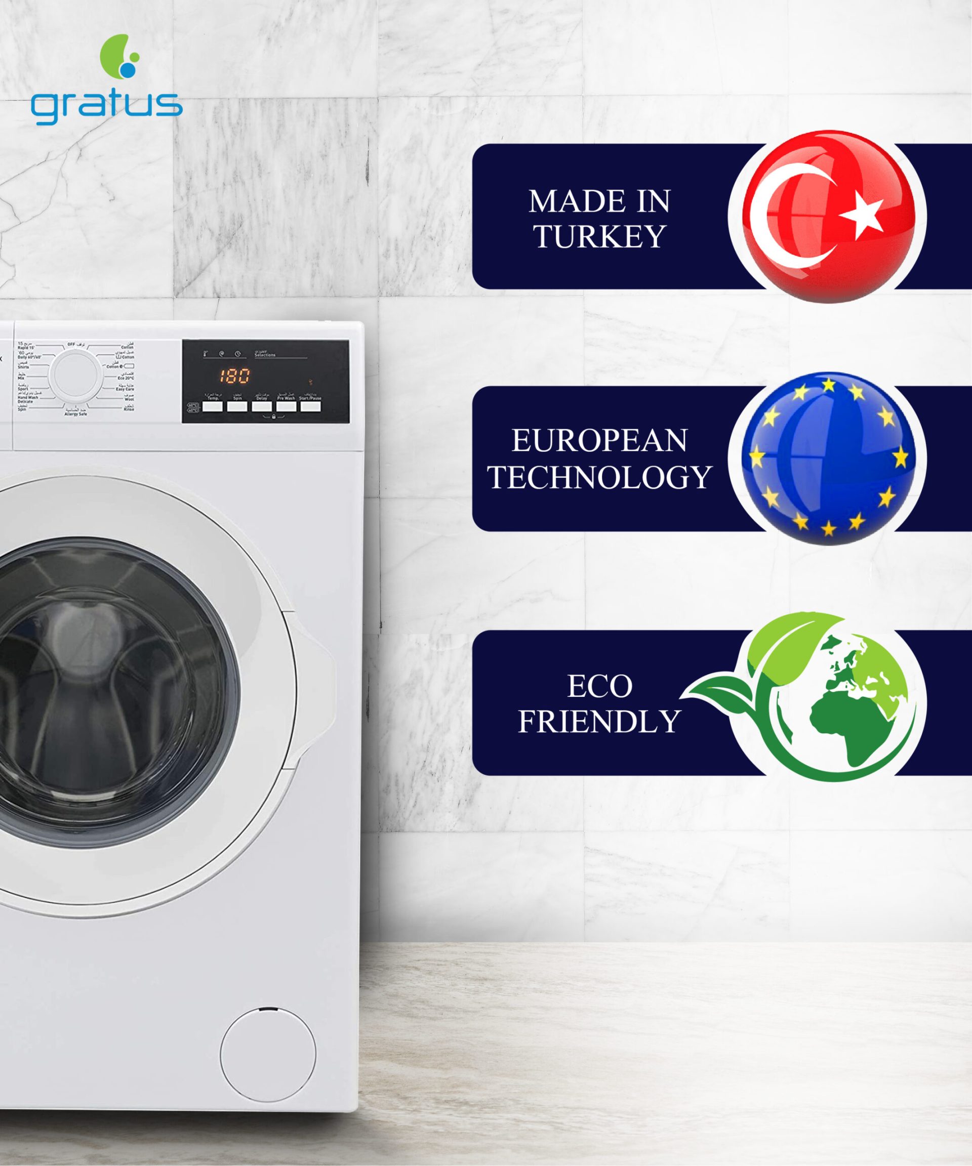 Gratus 7 KG Fully Automatic Top Load Washing Machine (White/Silver) – GTW7501KCDX image 4