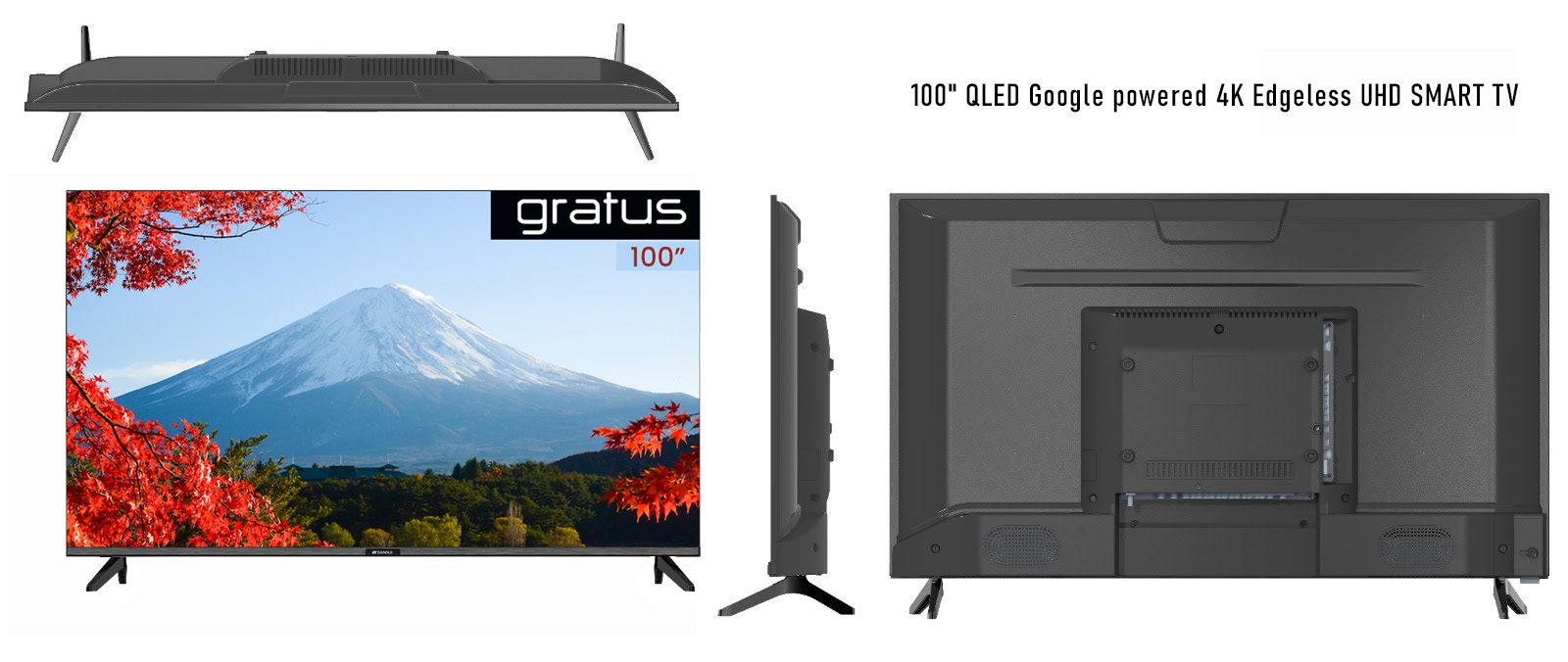 Gratus 100″ QLED Google powered 4K Edgeless UHD SMART TV with ThinQ AI image 3