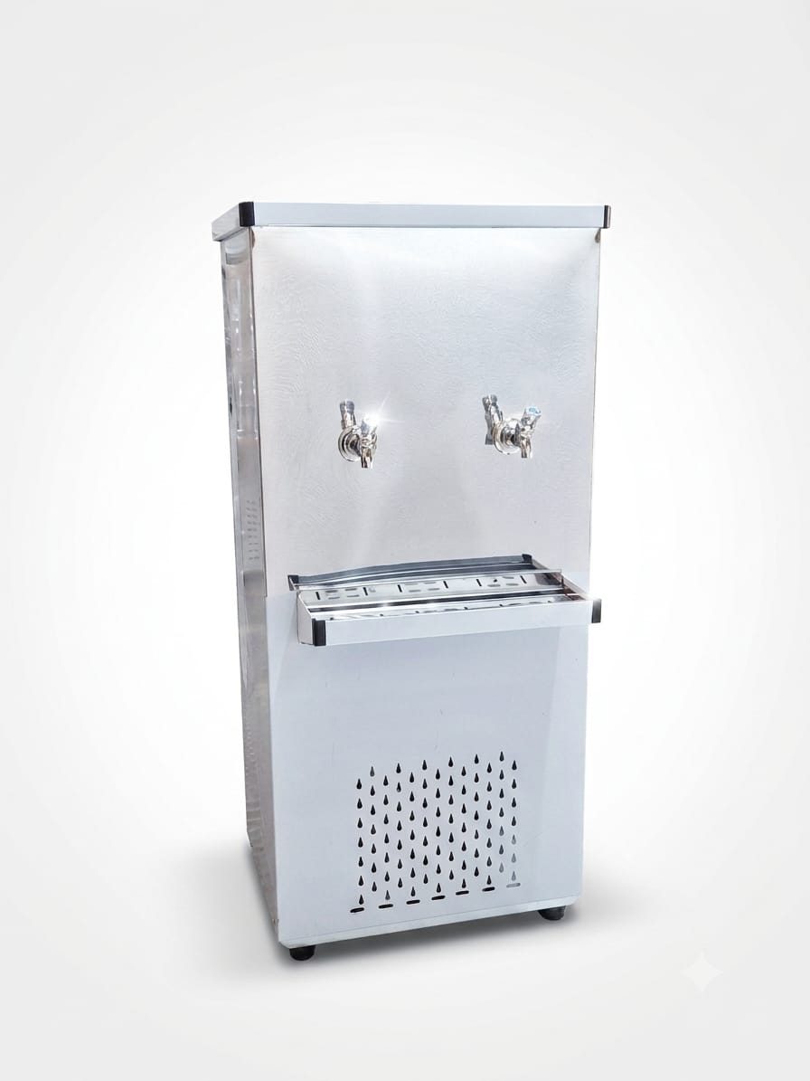 Gratus 30 Gallon 2 Tap Stainless Steel Commercial Water Cooler