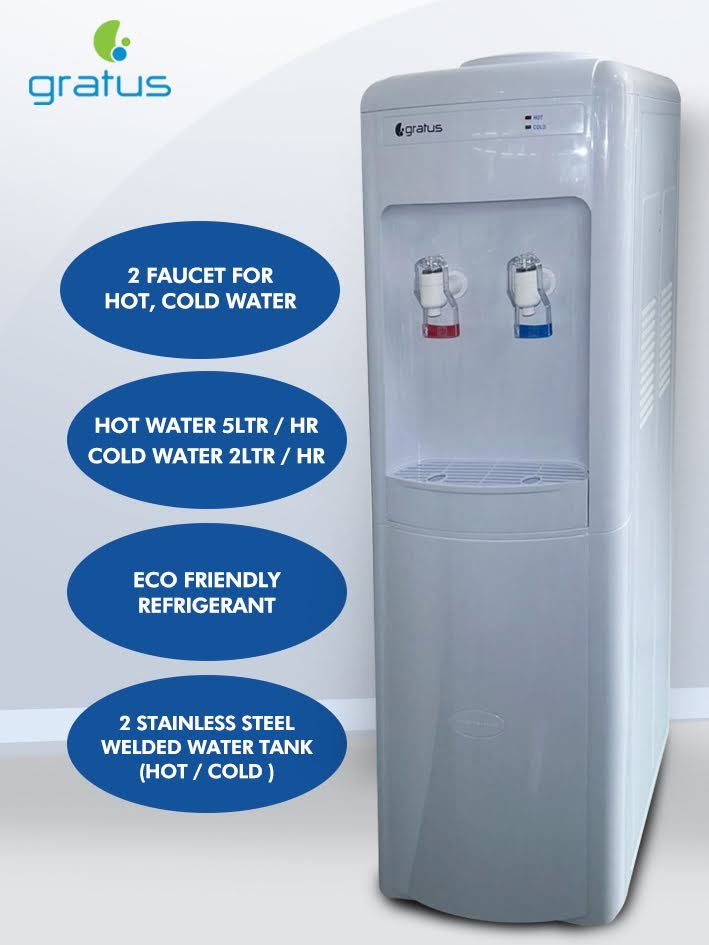 Gratus Hot & Cold 2 Tap Floor Standing Top Loading Water Dispenser | Compressor Cooling | Stainless Steel Hot Water Tank | 1-Year Full & 2-Year Compressor Warranty | GWD102BWDX image 3