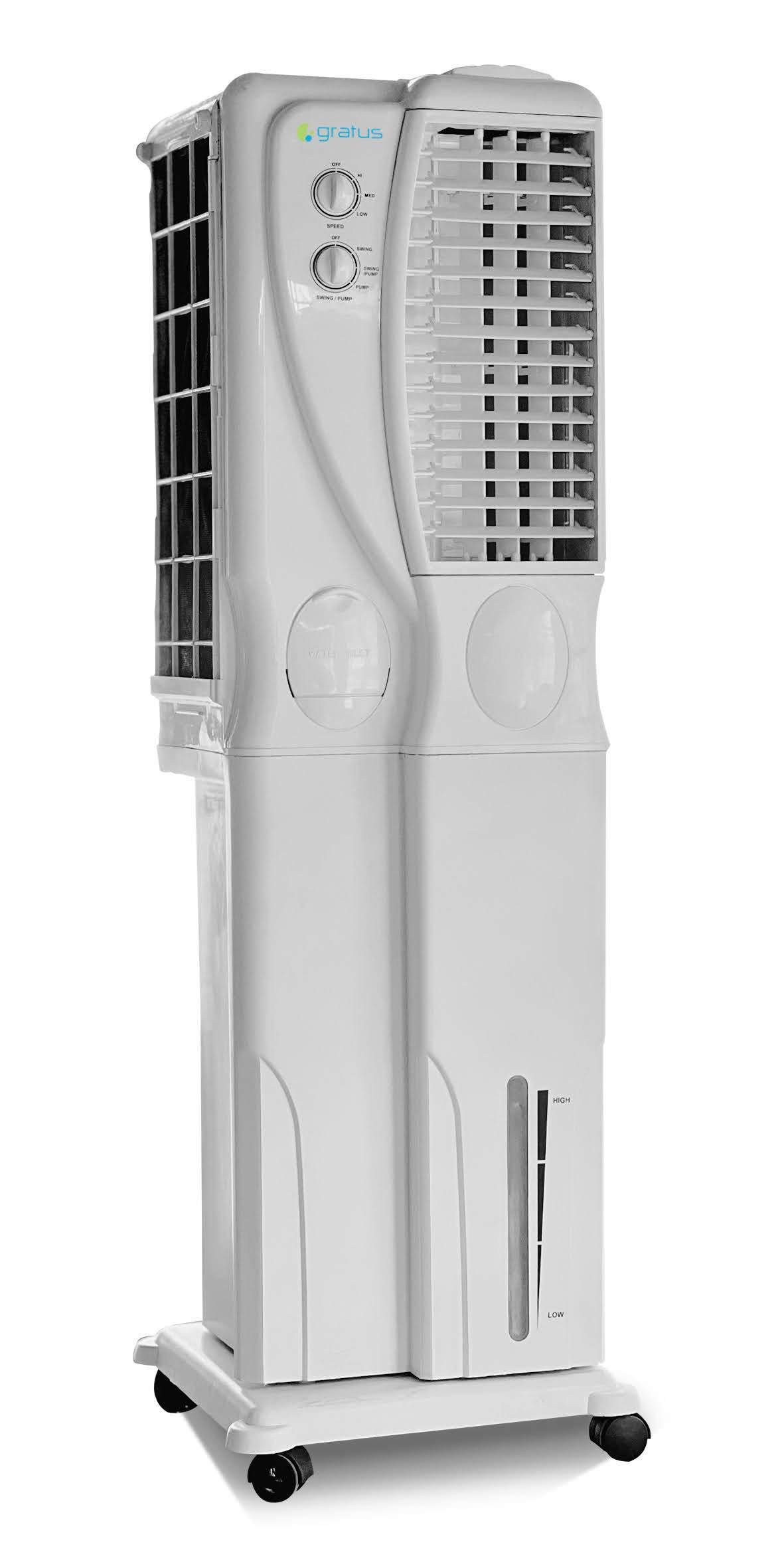 Gratus IceStorm25 20L Evaporative Air Cooler with Four-Way Air Deflection & Honeycomb Cooling Pads – Model ICESTORM25 - Fan & Evaporative Coolers by Gratus