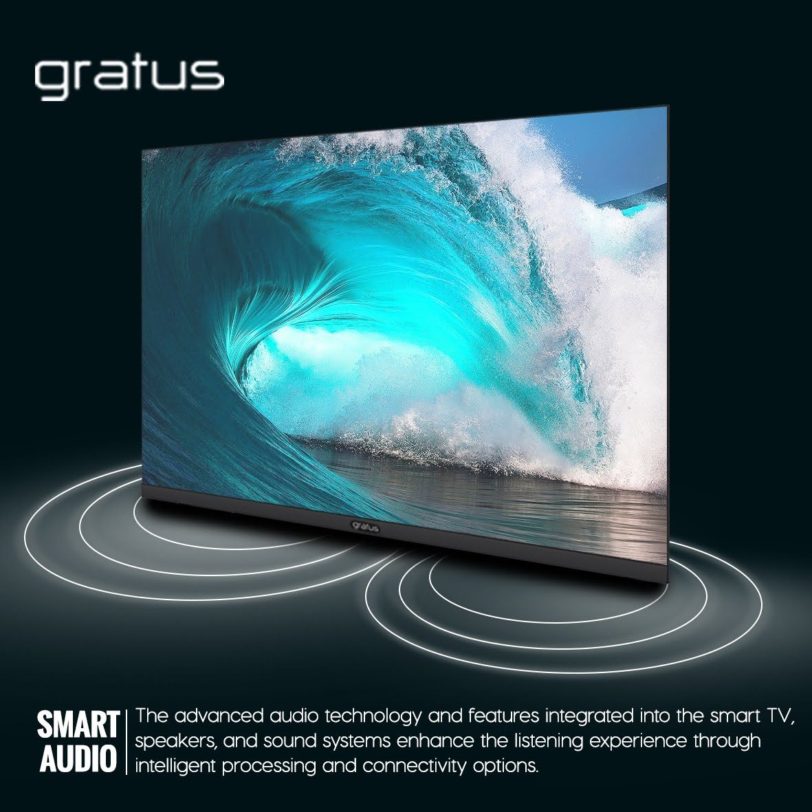 Gratus 32" HD Ready Edgeless Smart Android TV with Built-in DVB-T2/S2 Receiver image 7