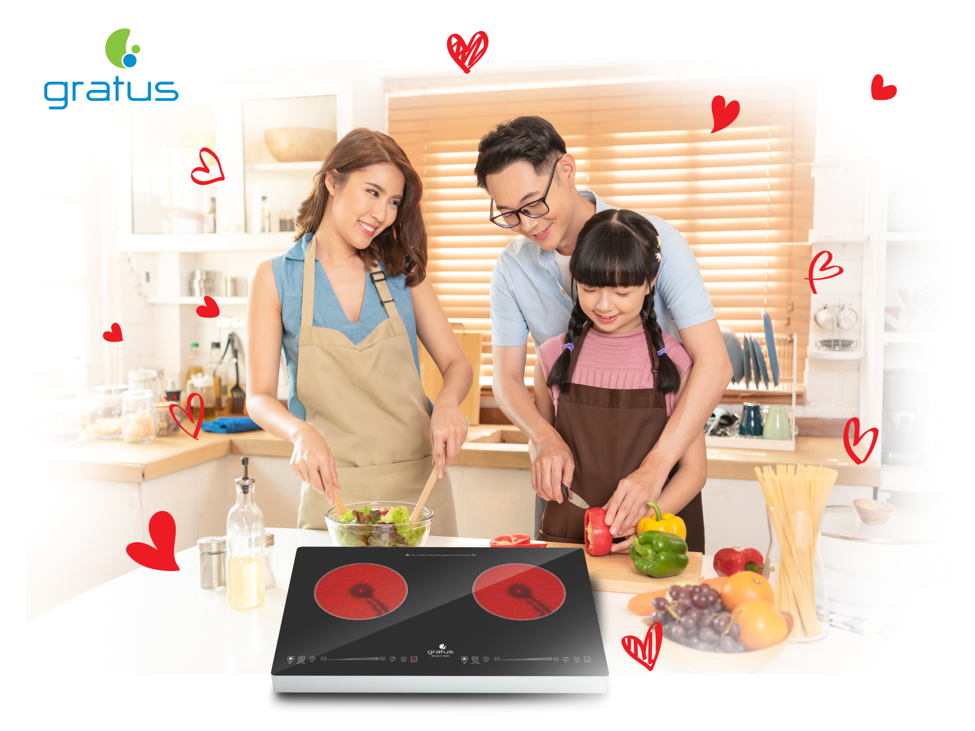 Gratus Double Burner 3000W Infrared Electric Cooker – Sensor Touch & Knob Control image 5