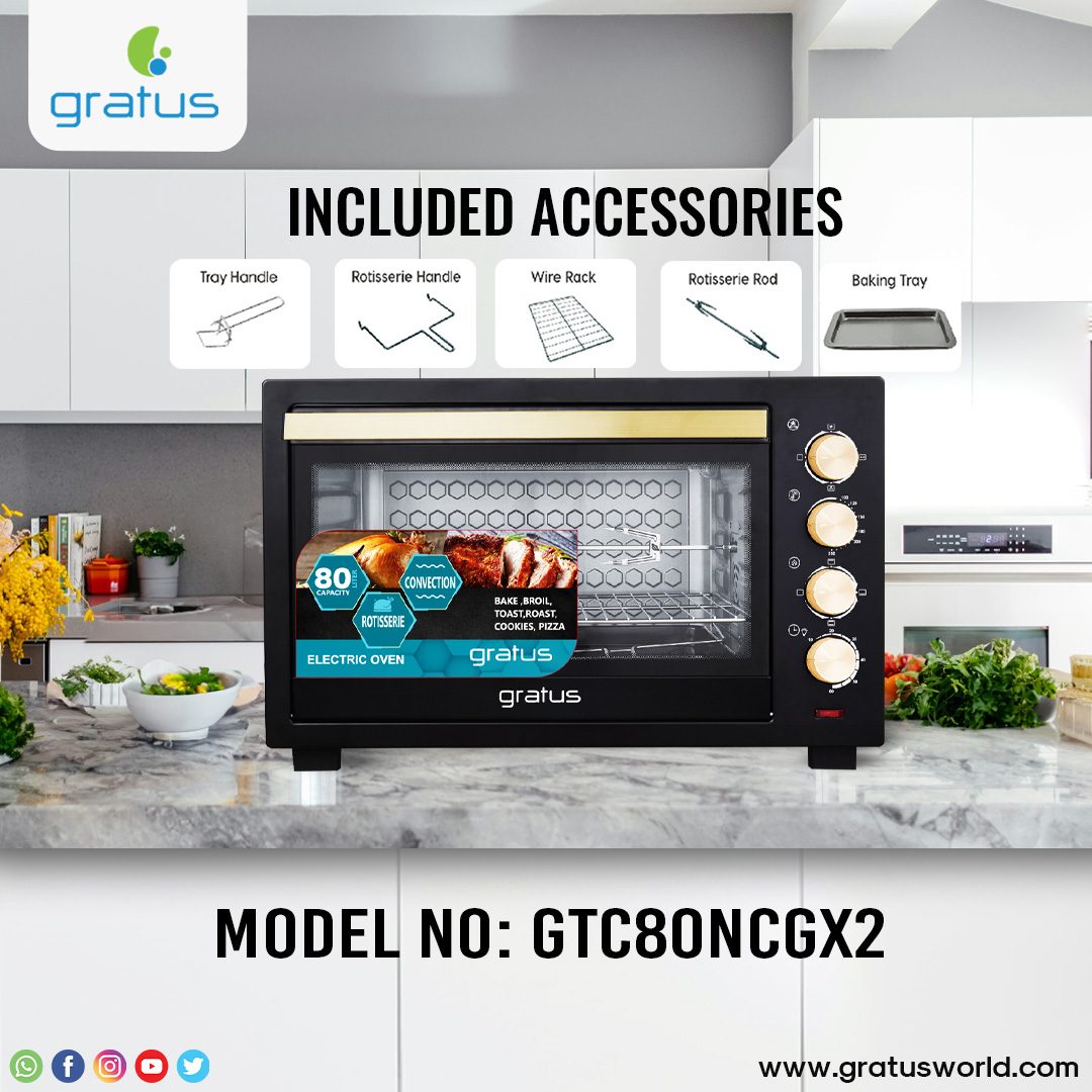 Gratus 80L 2800W Electric Oven Toaster Grill with Rotisserie image 5