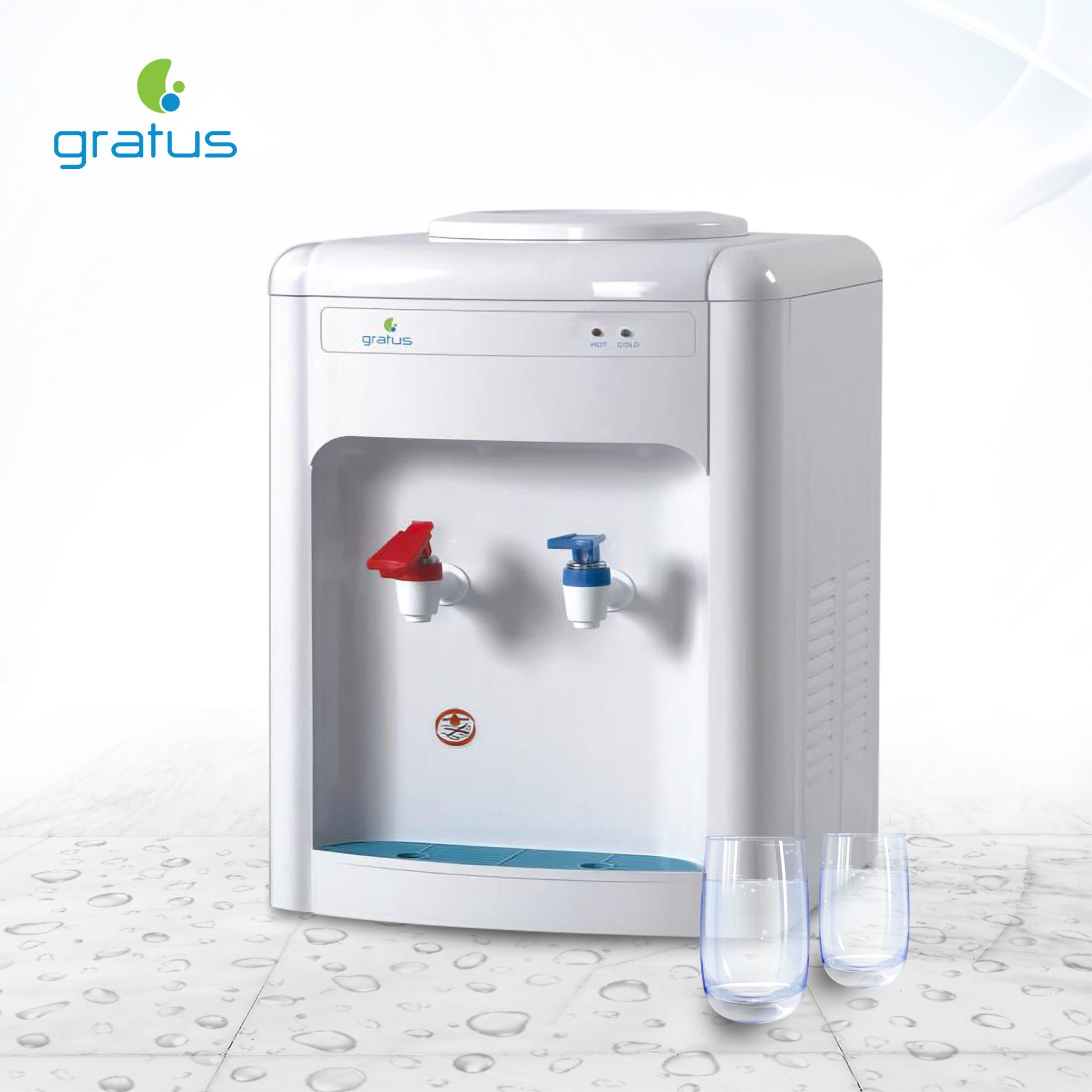 Gratus 2 Tap Hot & Cold Tabletop Water Dispenser (White) – GWD520ZCTTW image 2