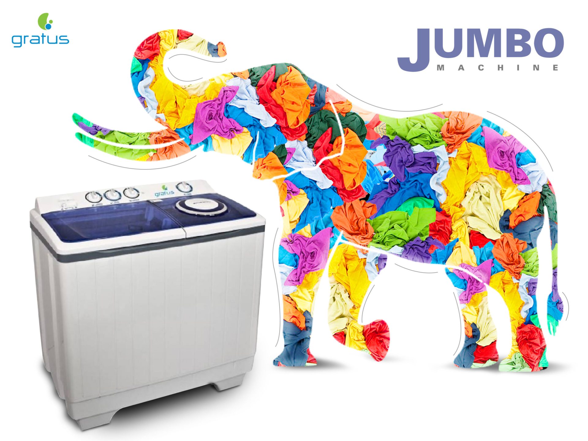 Gratus 18 KG Giant Series Semi-Automatic Twin Tub Top Load Washing Machine – GSW18KCDX image 2