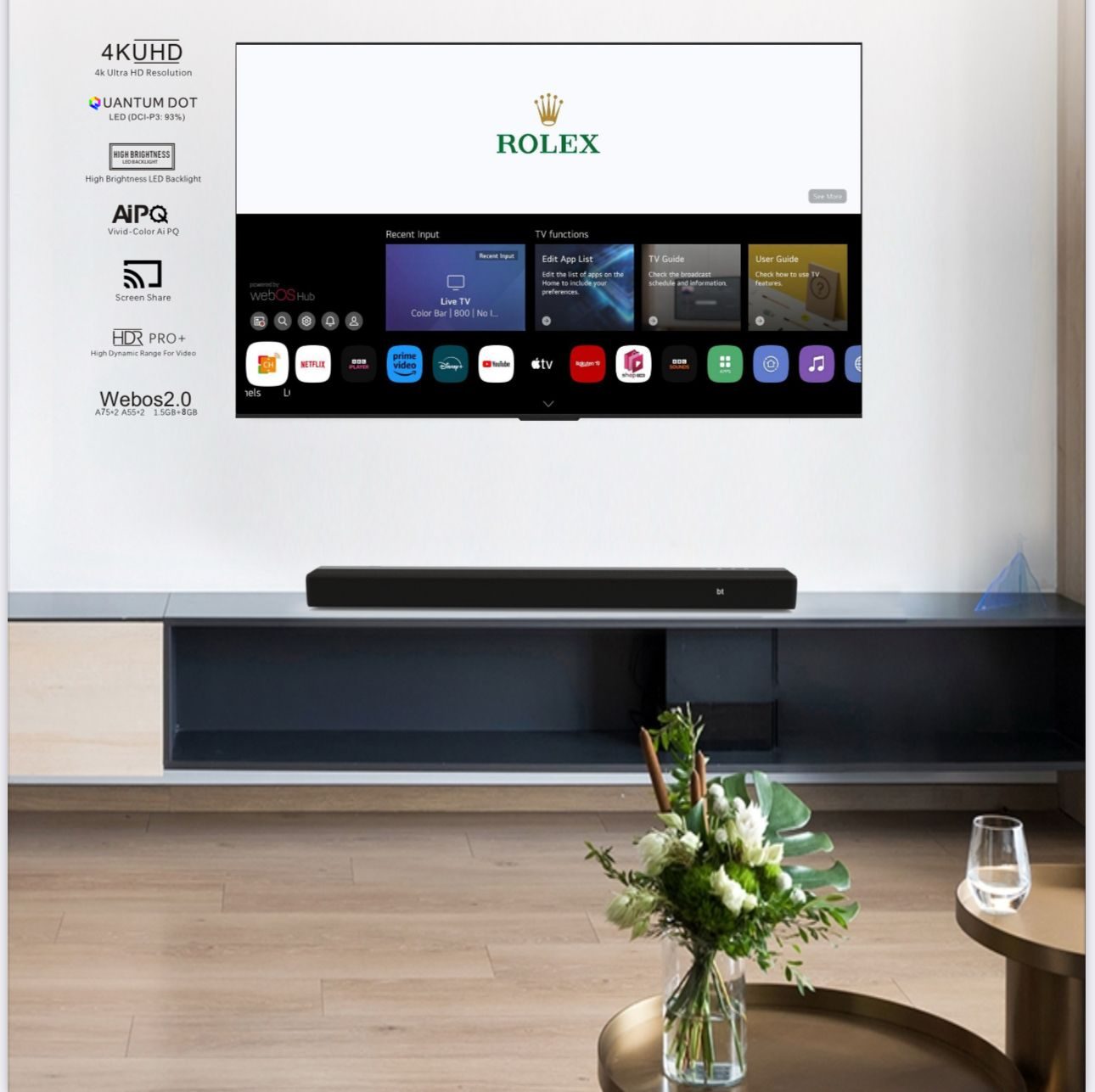 Gratus 100″ QLED WebOS powered 4K Edgeless UHD SMART TV with ThinQ AI image 14