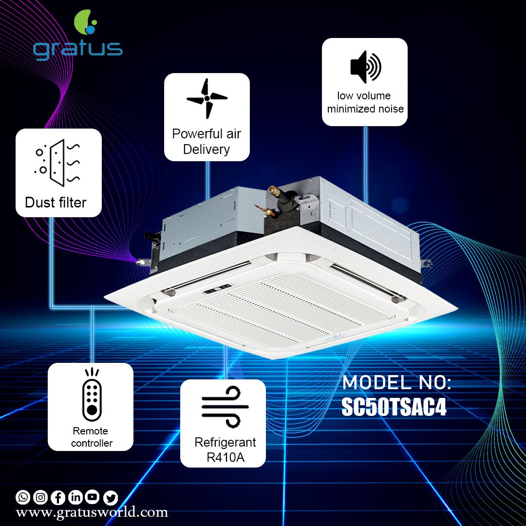 Gratus 4 Ton Cassette Type Air Conditioner | T3 Scroll Compressor | 4-Way Airflow | SC50TSAC4 image 5