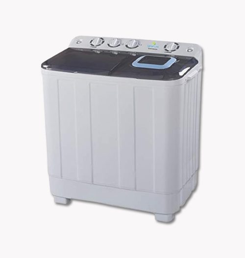Gratus 12 KG Semi-Automatic Top Load Twin Tub Washing Machine (White/Transparent Black) – GSW12KCDX - Washing Machine by Gratus