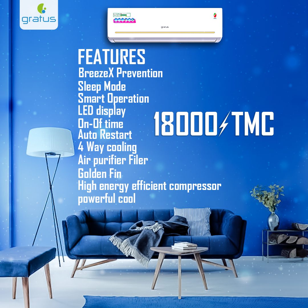 GRATUS 1.5 Ton Split Air Conditioner ROTARY TYPE image 3