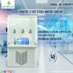 Gratus 3 Tap 45 Gallons Stainless Steel Commercial Water Cooler image 4