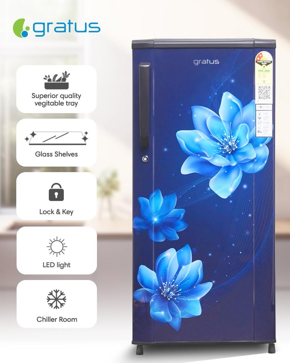Gratus 246L Direct Cool Single Door Refrigerator – Marine Peony | GDCR246BHI image 8