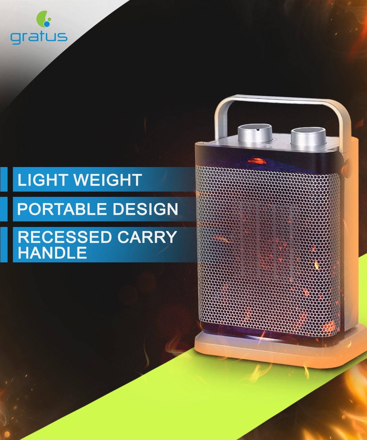 Gratus Halogen Electric Heater – GPFH1802TC image 4